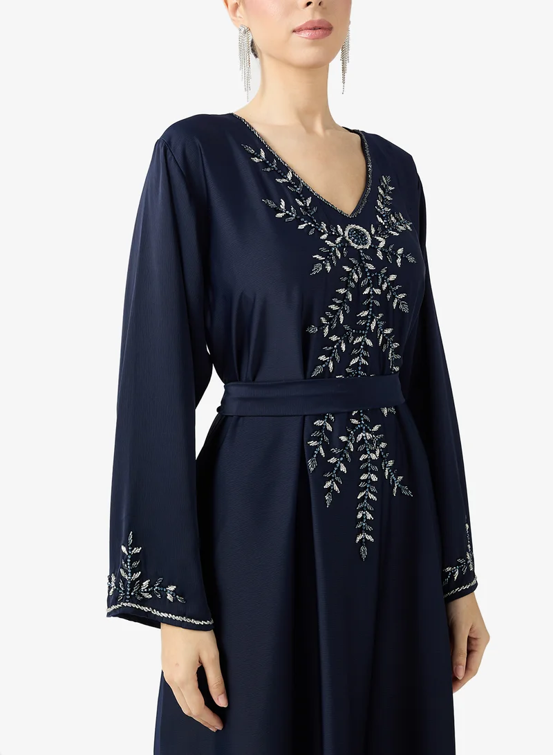 hayas closet  Embellished Belted Jalabiya for Women | Best Price UAE